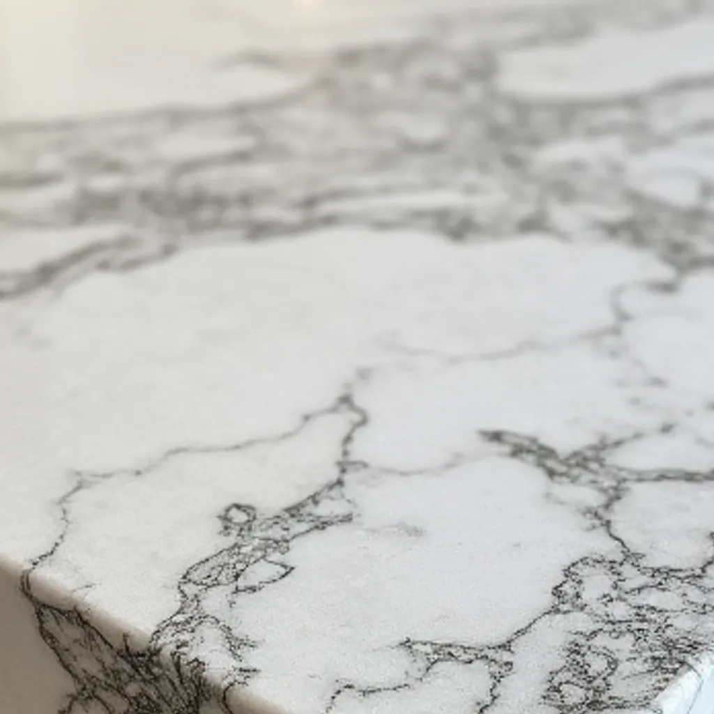 אי מטבח עם שיש – עיבוד קצה עבה ומלוטש