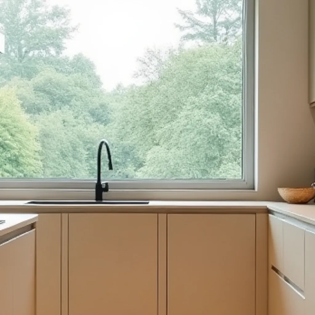 מטבח בצבע שמפניה – חזיתות ללא ידיות