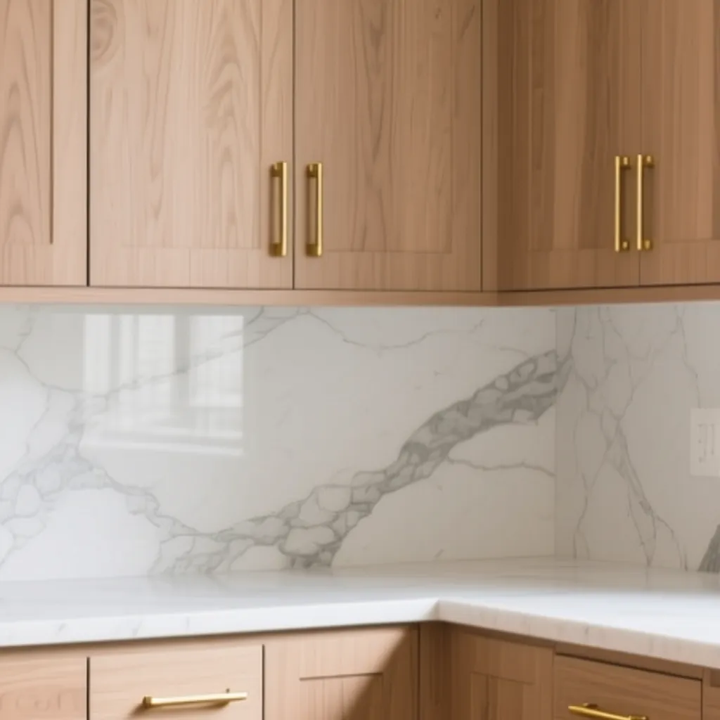 מטבח לבן עם עץ אלון